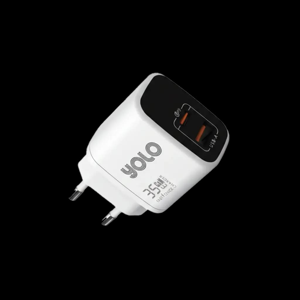 YOLO - Charger GaN 35W GaN Chip Technology Type C to Type C PD Cable Included White - Y351