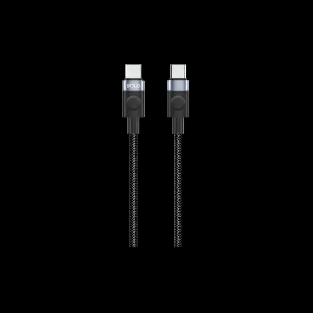 YOLO - Charging Cable Type-C to Type-C Fast Charging 1 Meter - Black - Y079