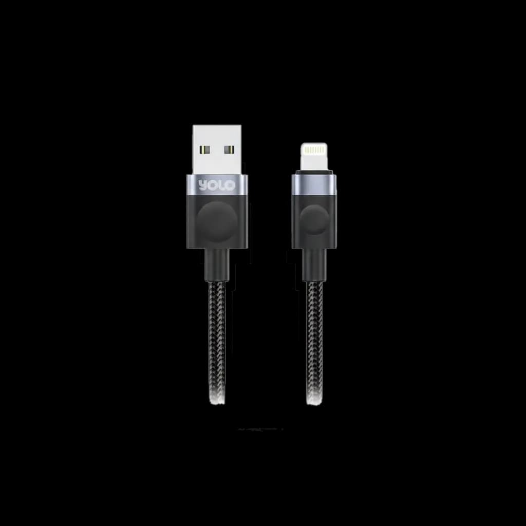 YOLO - Charging Cable USB To iPhone Cable - Black - Y077