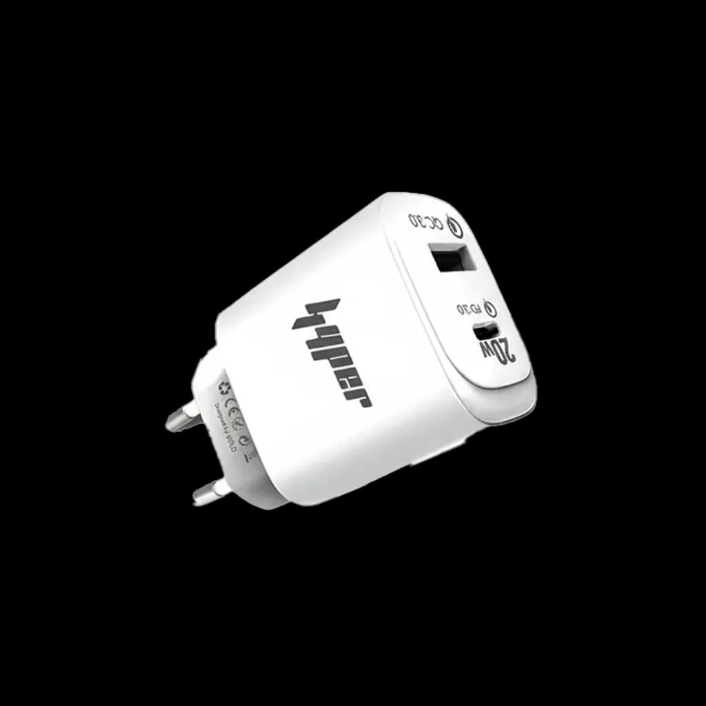 YOLO Hyper - Charger Dual Port 20W USB A to Type-C - Black/White - Y203