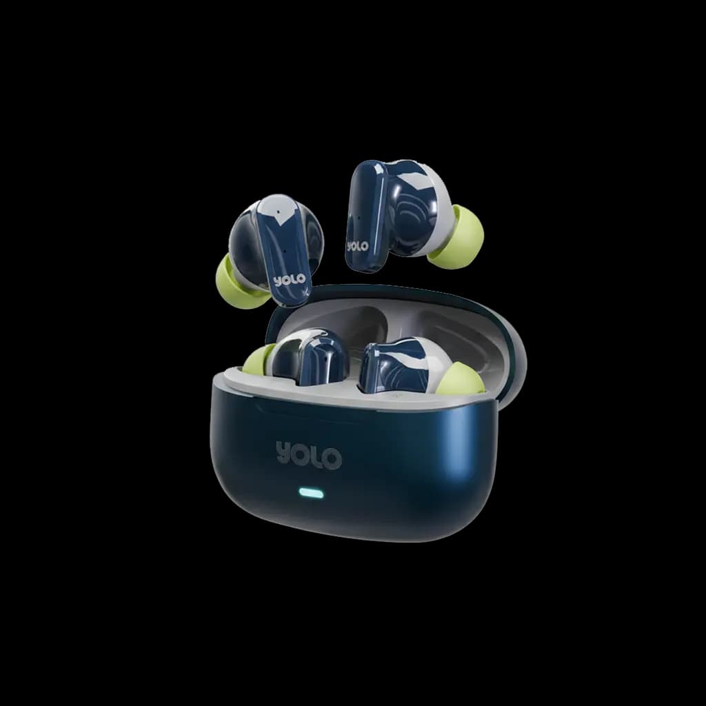 YOLO - Wireless EarBuds Tune 13mm Bass Boost Driver - Navy Blue