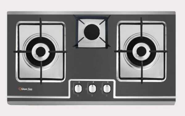 Glam Gas - Built In Hob Food Book A3 2 Burner Steel , Heatrayz - 3A (SNS)