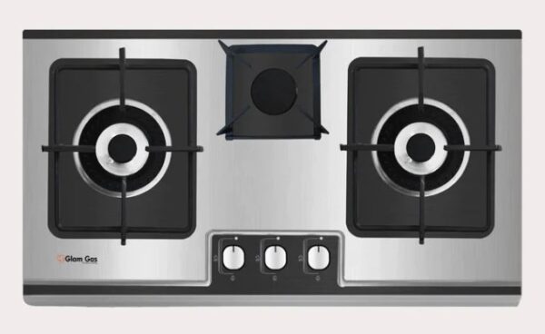 Glam Gas - Built In Hob Food Book B3 2 Burner Steel , Heatrayz - 3B (SNS)