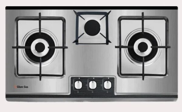 Glam Gas - Built In Hob Food Book C3 2 Burner Steel , Heatrayz - 3C (SNS)