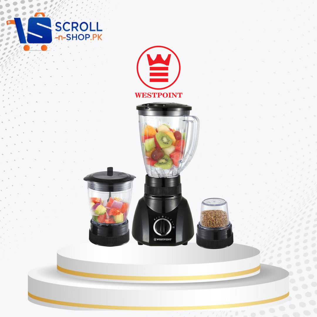 Westpoint - Blender Dry and Wet mill 3 in 1 Black color New Model - 314