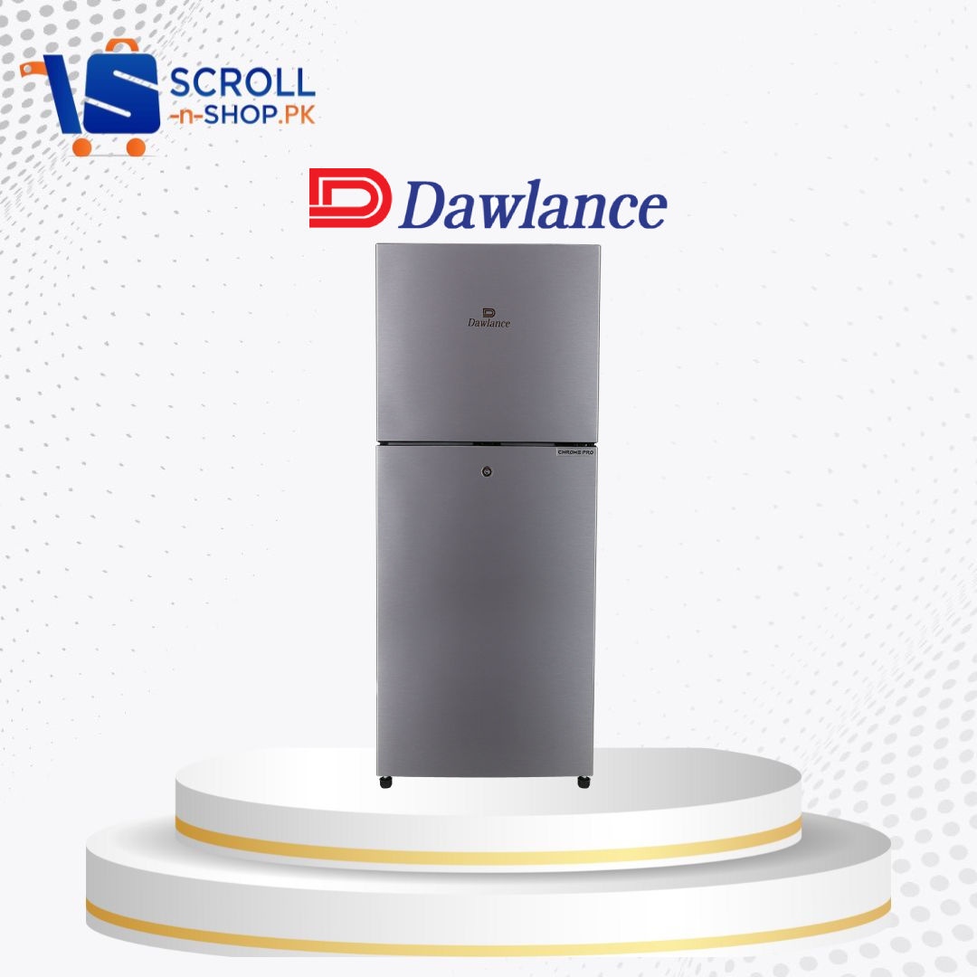 Dawlance - Refrigerator Double Door 8 Cu ft - 9140WB CHROME PRO HAIRLINE SILVER
